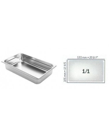 BAC GASTRO INOX GN1/1 530X325 EP 0.8MM STANDARD